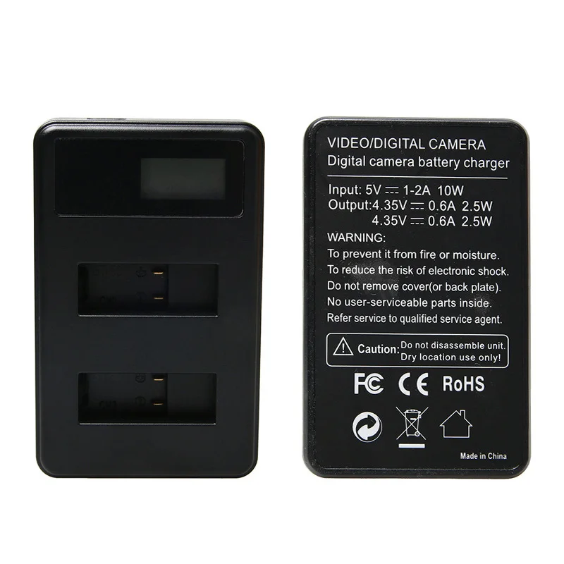 2x батарея go pro Hero 5 Batteria USB LCD смарт Дисплей Электрическое зарядное устройство для