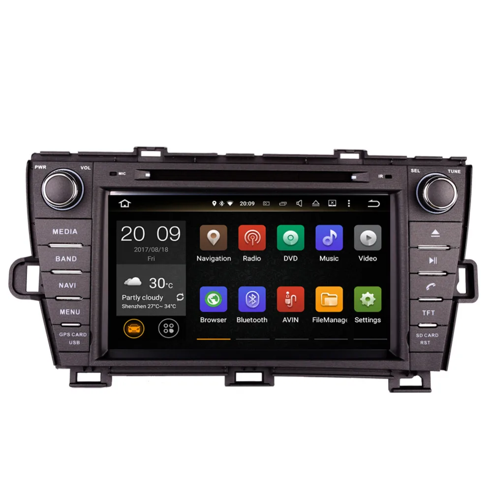 Android 9 0 Octa Core 4 Гб + 32 ГБ Автомобильный ПК GPS навигация головное устройство для Toyota