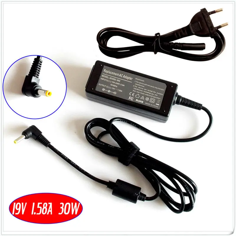 

19V 1.58A Ac Adapter Charger For HP/Compaq Mini 534554-002 535630-001 PPP018H PPP018L 540402-003 621140-001 493092-002 Laptop