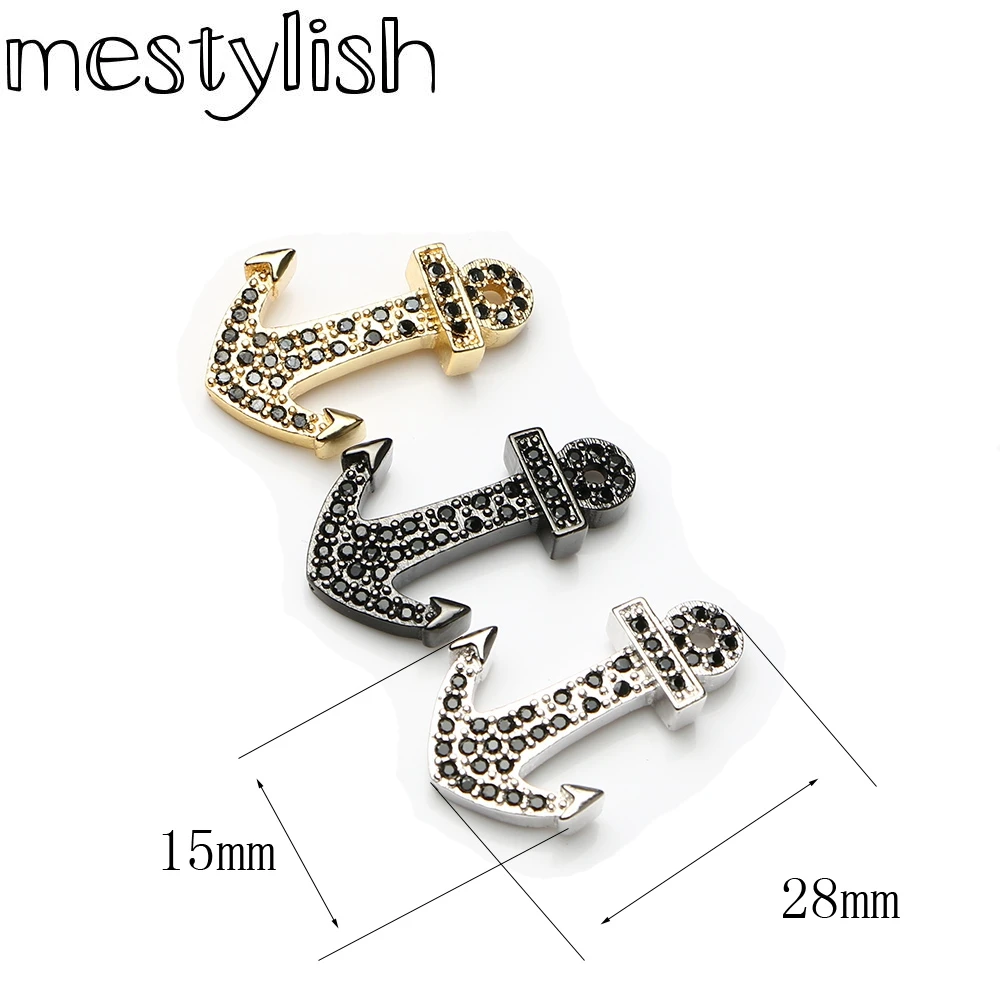Mestylish 3 шт./лот соединитель якоря из фианита для изготовления браслетов и ожерелий