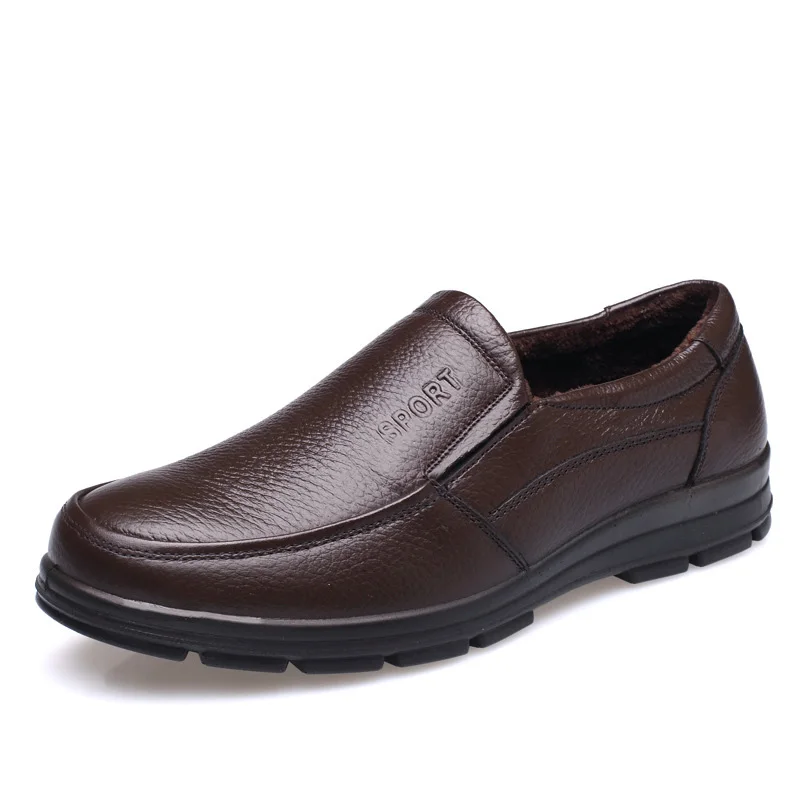 Slip on Brown QFFAZ для мужчин повседневная обувь Британский стильные Мокасины пояса из натуральной кожи туфли без каблуков zapatos hombre Лоферы для женщин обувь зим - Цвет: Slip on Brown