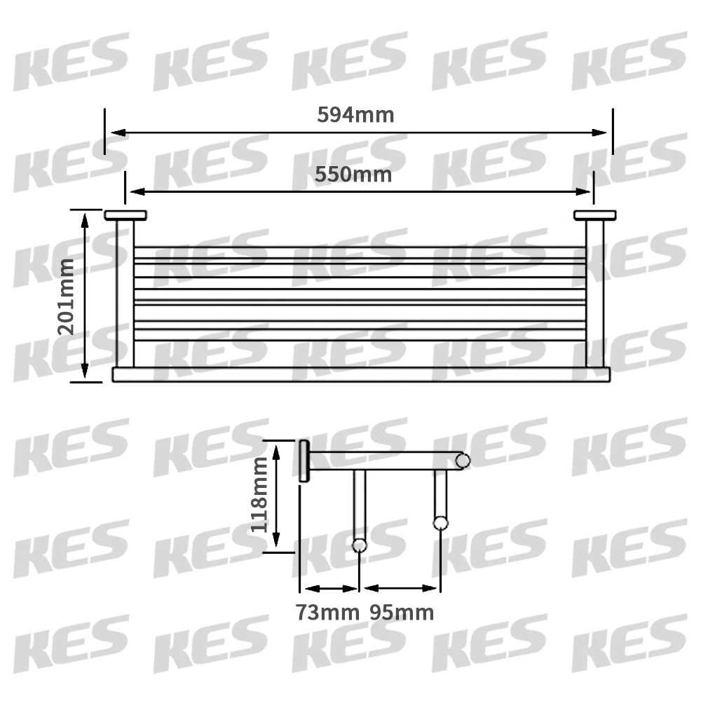 KES A2112-2 полка с вешалкой для полотенец Минималистичная вешалка для полотенец из нержавеющей стали с двумя полотенцами бары настенные, матовая сталь