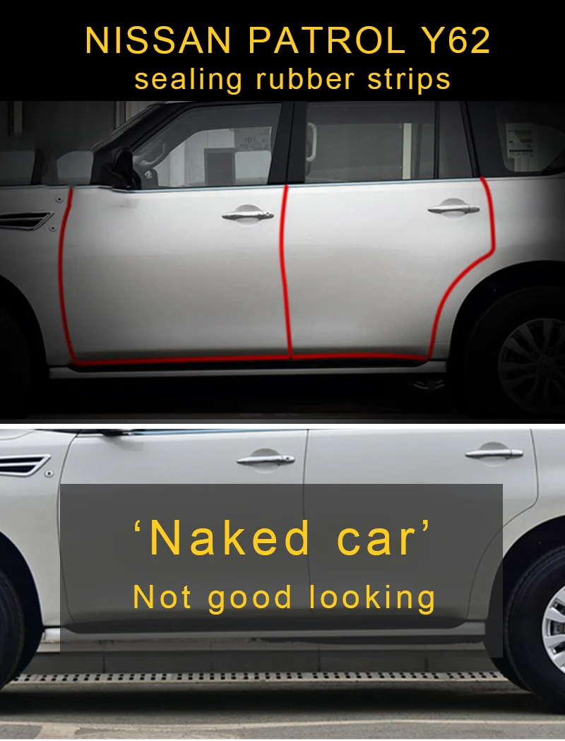 CARMANGO для Nissan Patrol Y62 автомобильный резиновый уплотнитель на клейкой основе звук изоляционный уплотнитель печать отделка края автомобильной двери уплотнительная лента