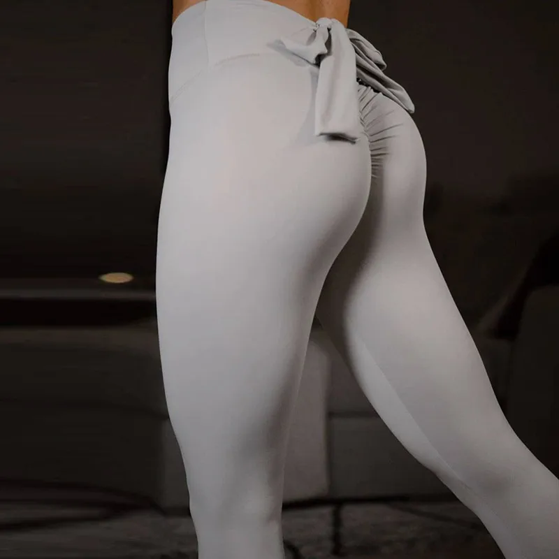 NCLAGEN новые модные женские туфли Весна леггинсы с бантом Bodycon Твердые Цвет Брюки Эластичный тренировки Брюки Sexy Тонкий Фитнес плавки