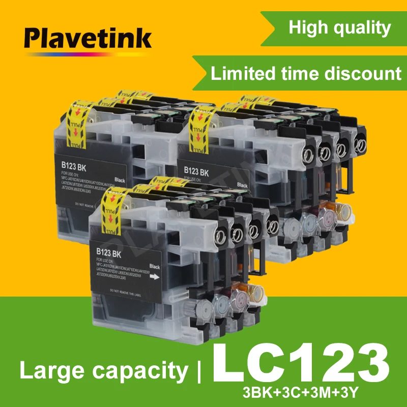 Чернильный картридж Plavetink для принтера Brother LC121 LC123 LC125 LC127 LC129 полная яркость J152W J172