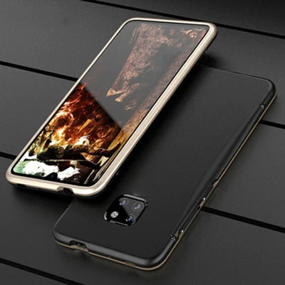 Чехол s для huawei mate 20 Pro, чехол, жесткая задняя крышка, металлический бампер, деловой чехол, чехол для телефона huawei mate 20Pro, металлический корпус - Цвет: black and gold
