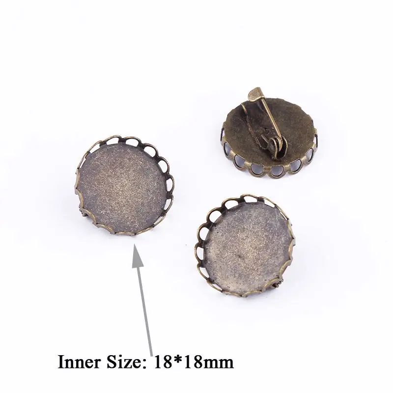 10 шт. 18 мм цветы латунь основа для броши античная бронза медь высокое качество