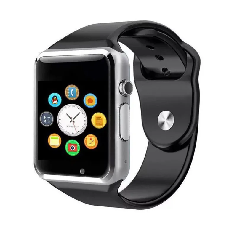 A1 наручные часы Bluetooth Смарт часы Спорт Шагомер с sim-камерой Smartwatch для Android смартфон Россия T15 хорошо, чем DZ09 - Цвет: Серебристый