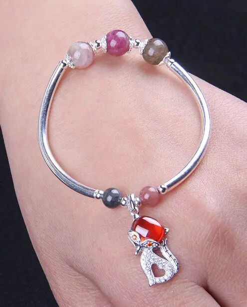 

Character To Women's Delicate Handmade Silver Ms Fall Peach Bell Anklets