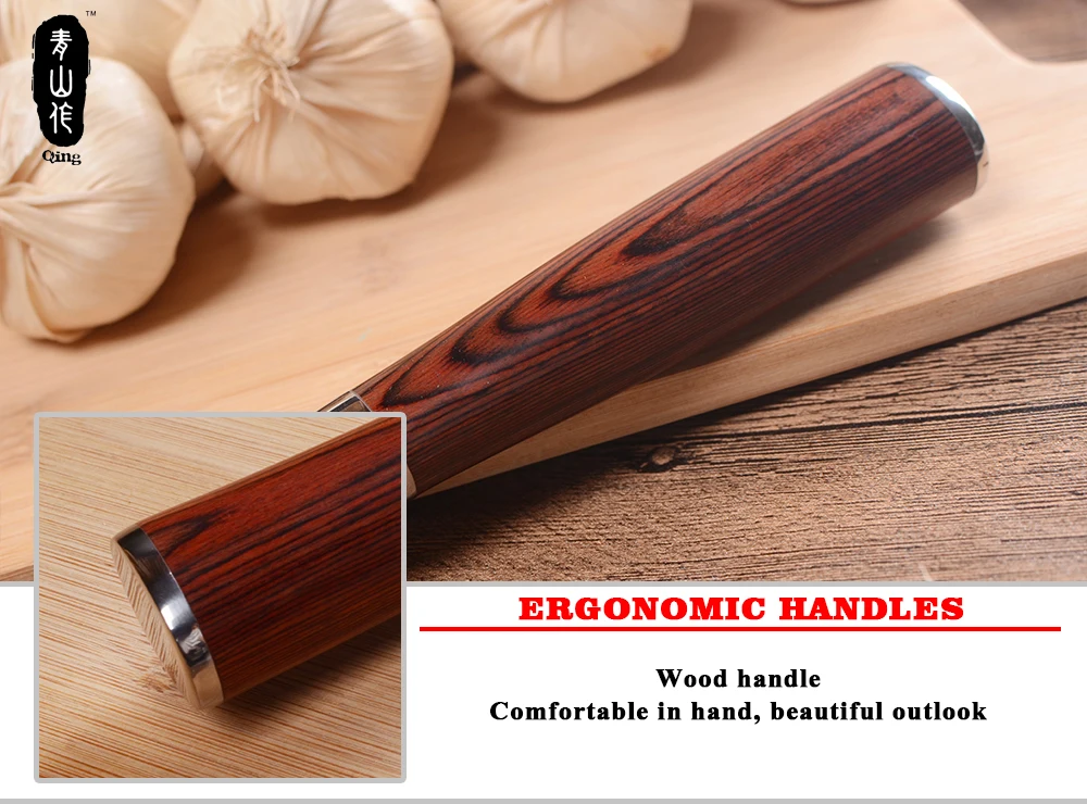 QING Brand Handmade VG10 Damascus Steel Knife 8 inch Kitchen Knives High Quality 67 Layers Of Slicing | Дом и сад