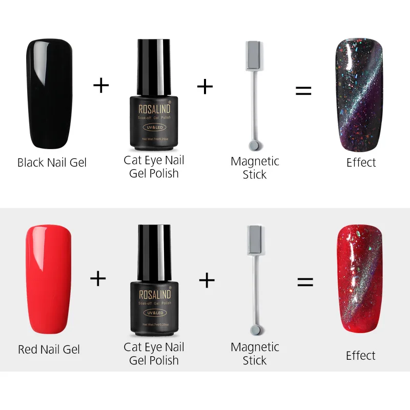ROSALIND гель 1S Гель-лак для ногтей 7 мл Звездный кошачий глаз Полупостоянный УФ-гель