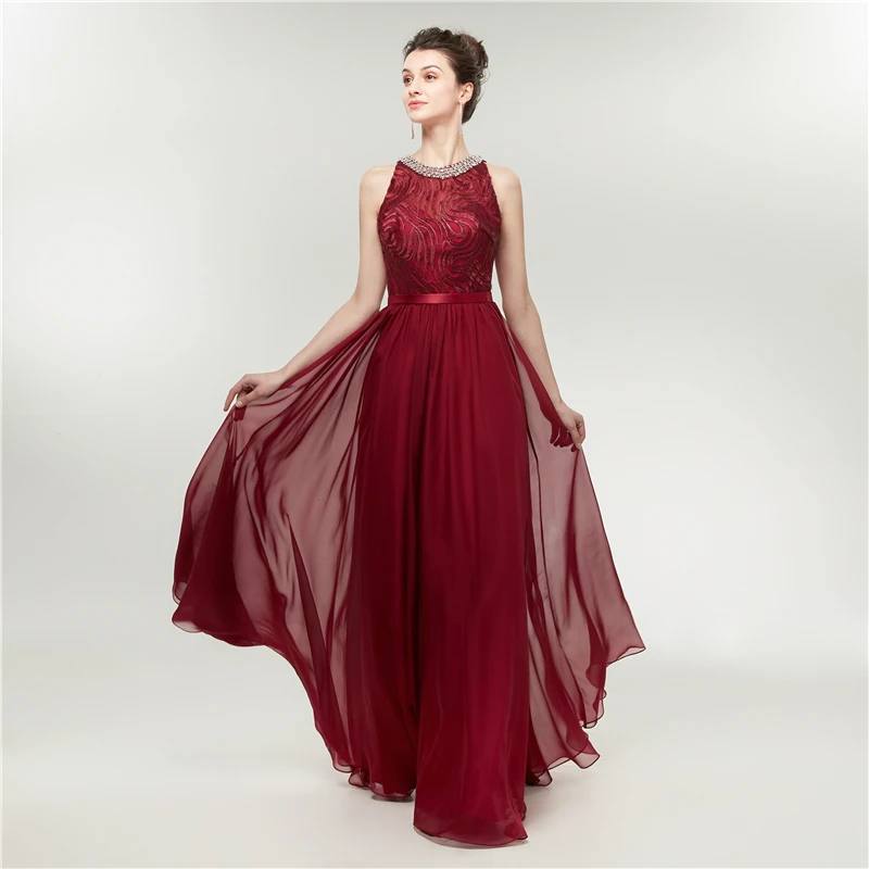 Женское вечернее платье Forevergracedress Черное Шифоновое Платье трапециевидной формы