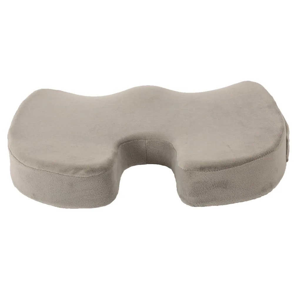 

Gray Premium Orthopedic Memory Foam Seat Cushion Coccyx Tailbone Pain - Sciatica Back Pain Relief - Office Chair Wheelchair Car