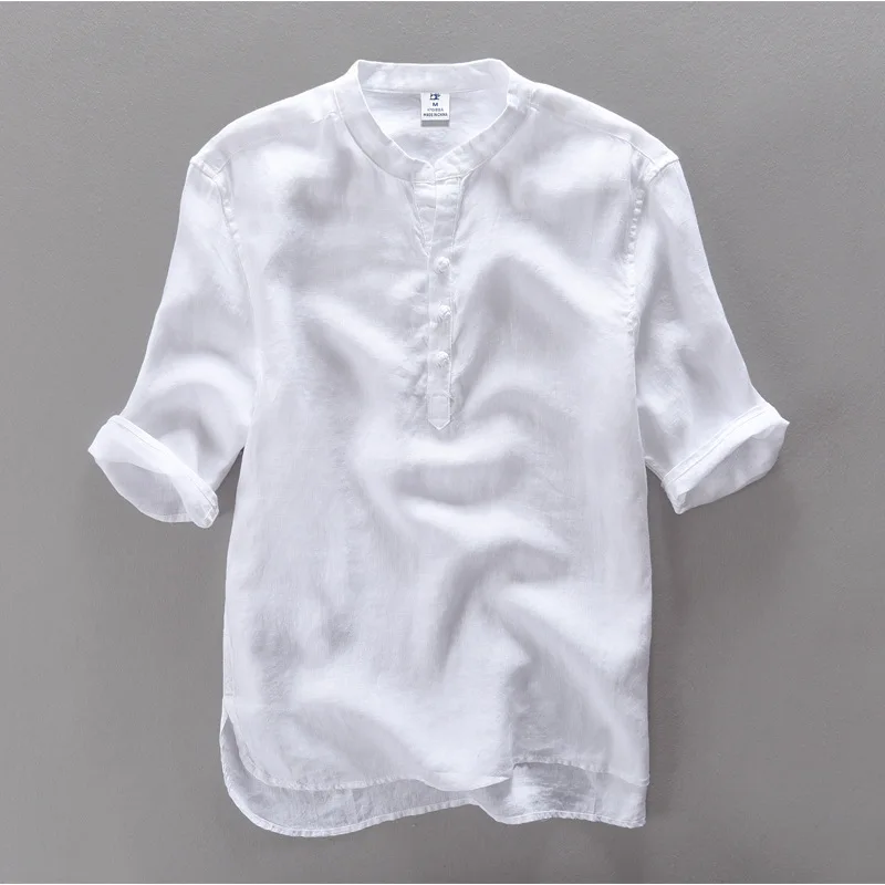 

New fashion brand men shirt short sleeve casual shirt men linen clothing mens shirts flax camisa masculina chemise 3XL