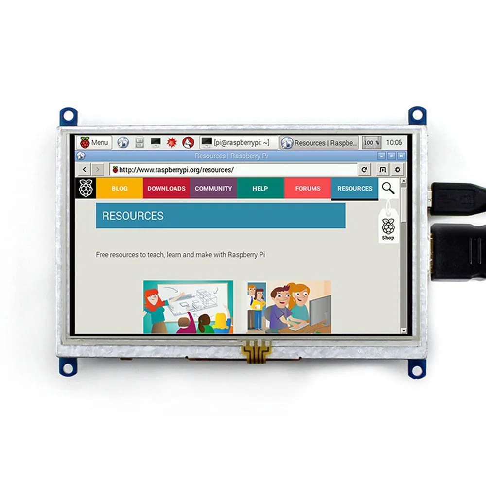 5 дюймовый HDMI LCD (B) 800*480 резистивный сенсорный экран LCD/монитор поддержка Windows 10/8.