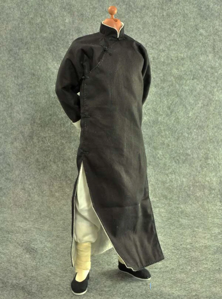 1/6 мужской фигуры одежда аксессуар для занятий кунг фу длинный серый/черный Цвета