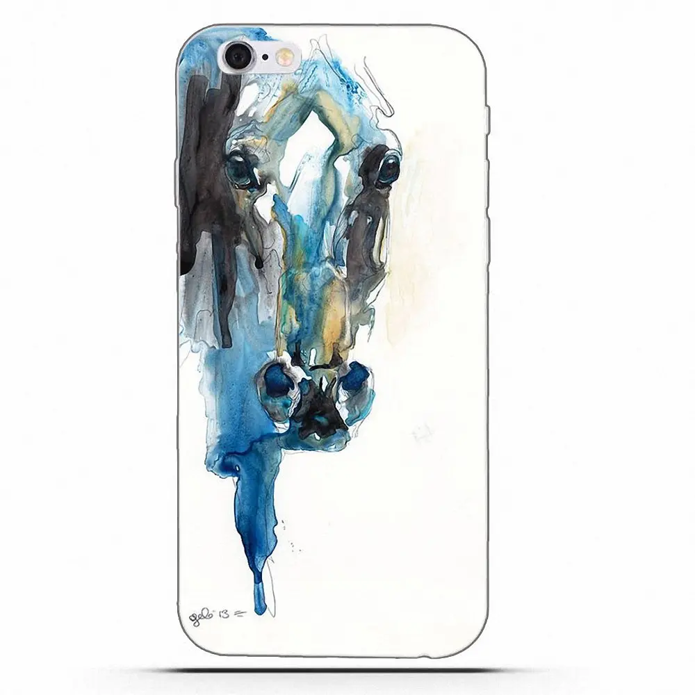 Мягкий ТПУ модный мобильный телефон с акварелью лошадью для Huawei Honor 4C 5A 5X 6A 6C 6X 7X 9 V8