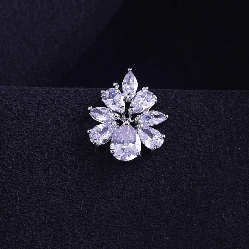 Новейший роскошный блестящий зеленый цирконий набор украшений к серьгам тяжелые