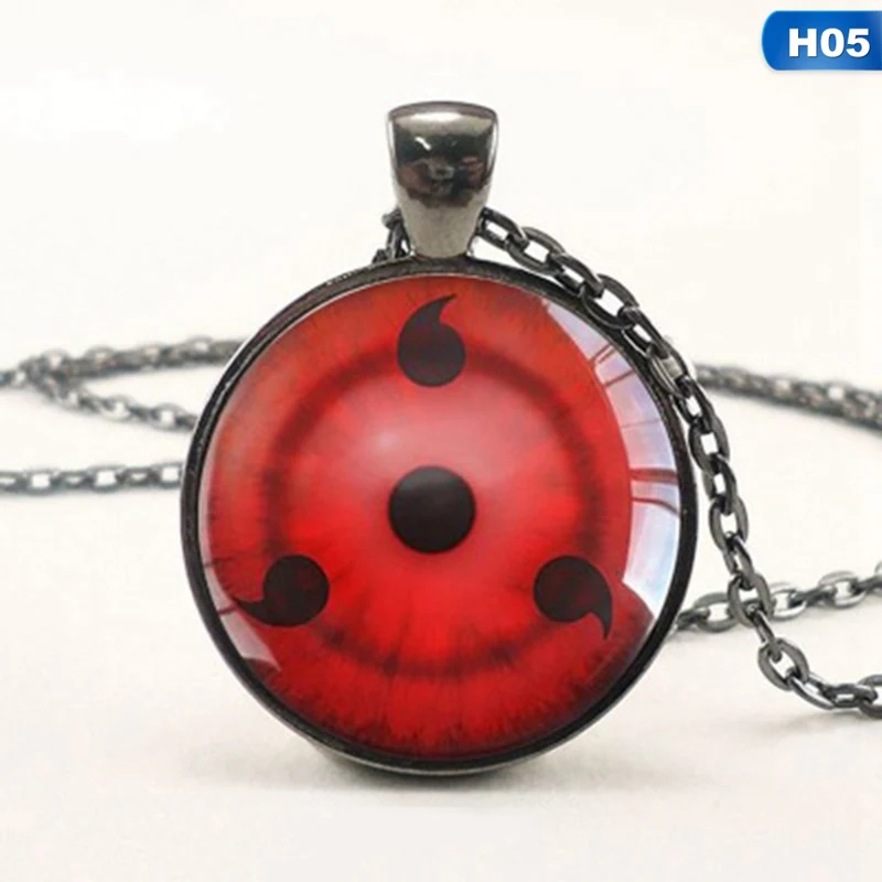 New Naruto Sharingan Eye Necklace Vintage Naruto Jewelry National Style Chain Glass Pendants Necklaces Anime Pendant
