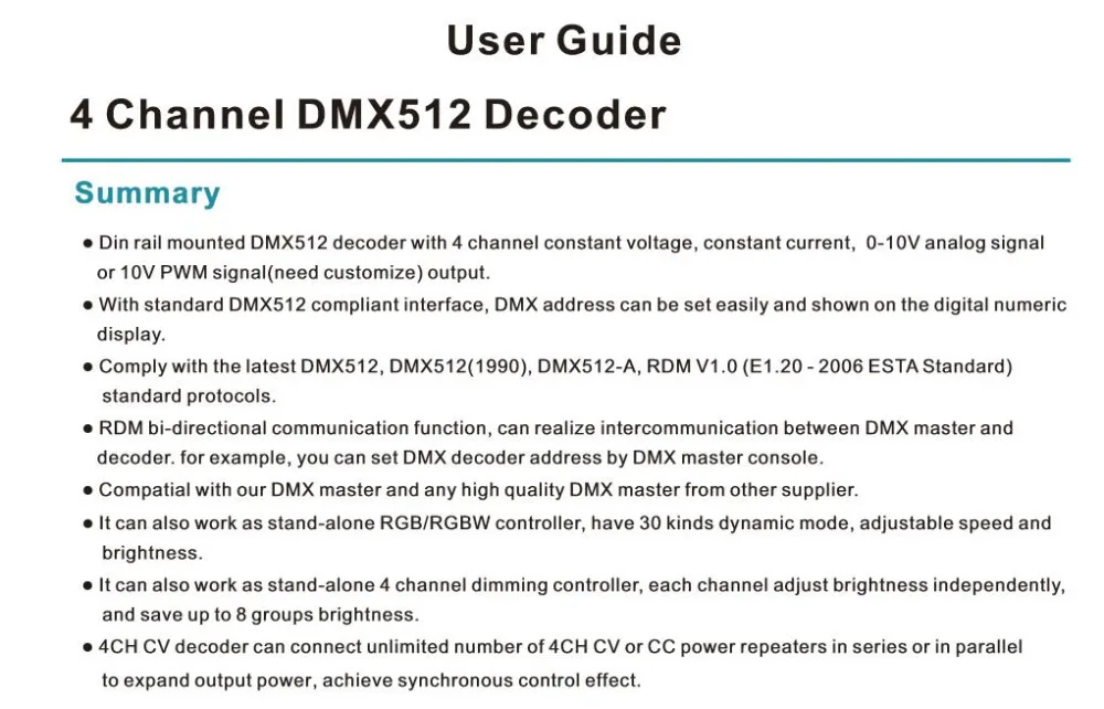 DC5V 12 в 24 в 36 В 4CH ШИМ постоянное напряжение/постоянный ток CC CV DMX декодер DMX512 светодиодный контроллер для RGB RGBW светодиодный ленточный светильник