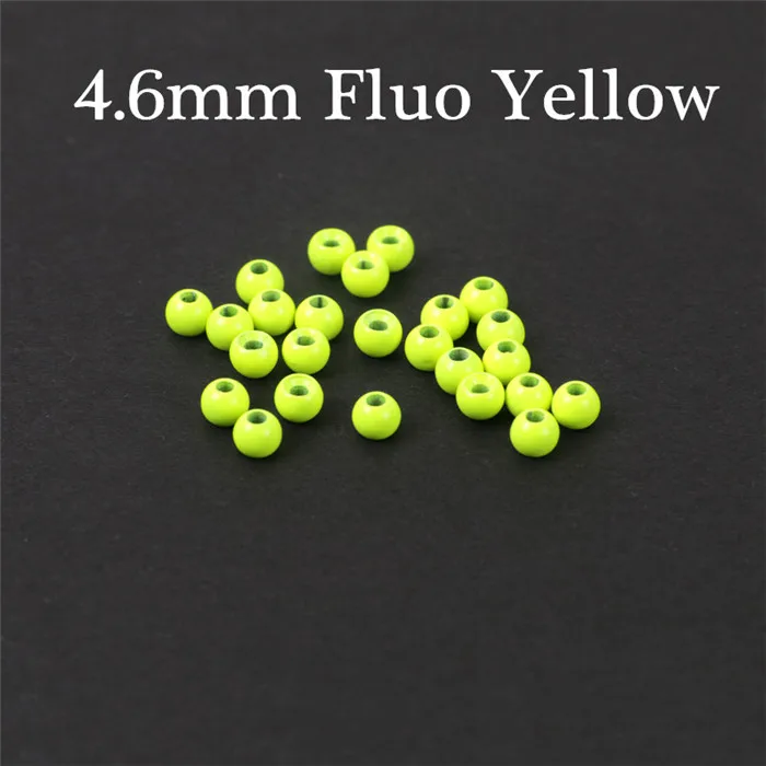4.6mm Fluo Yellow Maximumcatch 25 шт./лот 2,0-4,6 мм окрашенный вольфрамовый мухобойка Нимфа мяч бисер мухобойка материал - Цвет: 4.6mm Fluo Yellow