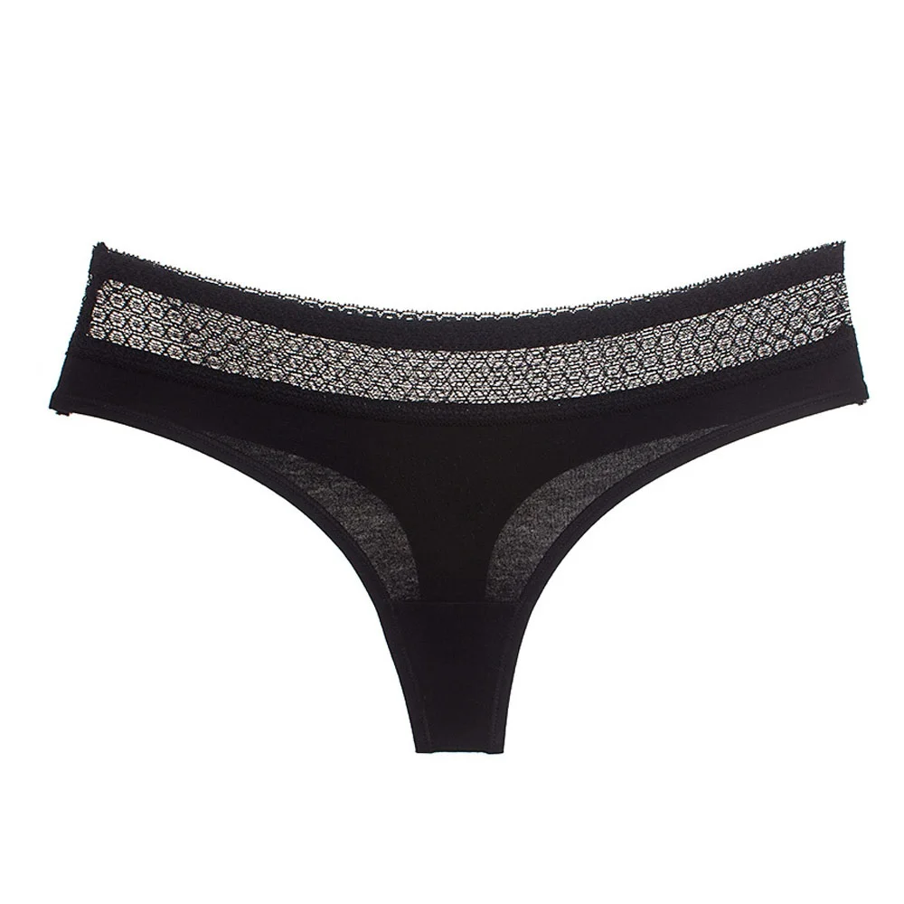 black Lace Хлопковое нижнее белье, женские кружевные женские сексуальные трусики-танга, трусики-стринги, трусики с низкой посадкой, женские трусы, женские трусики - Цвет: black Lace