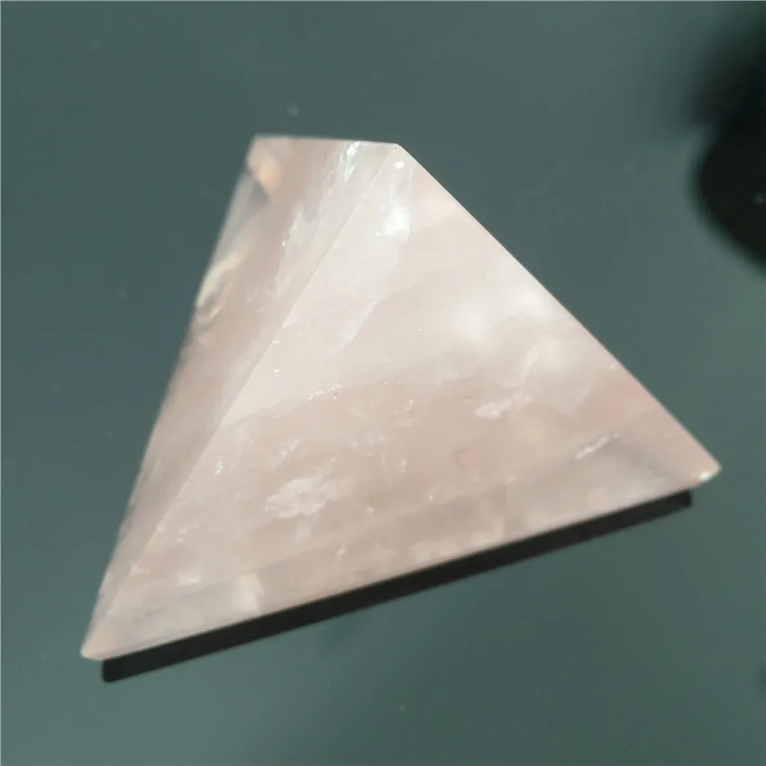 Розовый кристалл Tetrahedron Пирамида камень камни Кристаллы Wicca Cristal Islande Pierre Naturelle