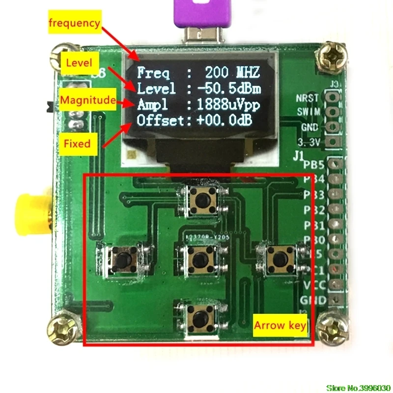 8GHz 1-8000Mhz pantalla OLED medidor de potencia RF-55to-5 dBm + software de valor de atenuación