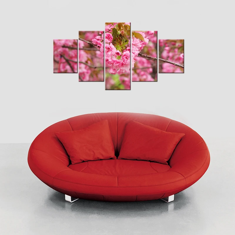 5 шт. плакат Модульная картина из цветков персикового дерева для декоративного