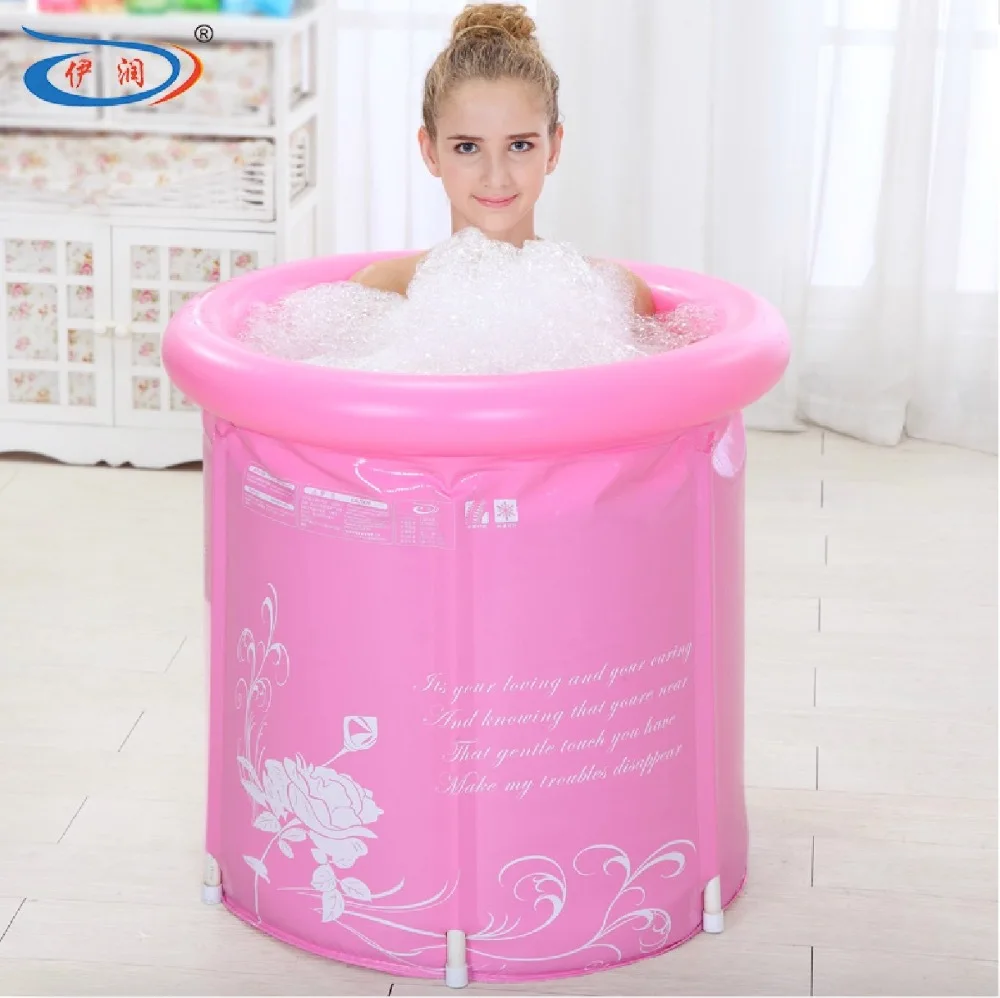 Size:65*70cm With Pump Water Thickening Folding Tub Adult Bathtub Inflatable Bath Bucket | Дом и сад