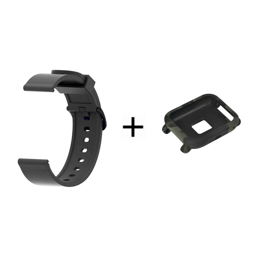 12 2в1 силиконовый спортивный ремешок для Xiaomi Huami Amazfit Bip Молодежные умные часы 20 мм сменный Браслет+ полный Чехол - Цвет: 12