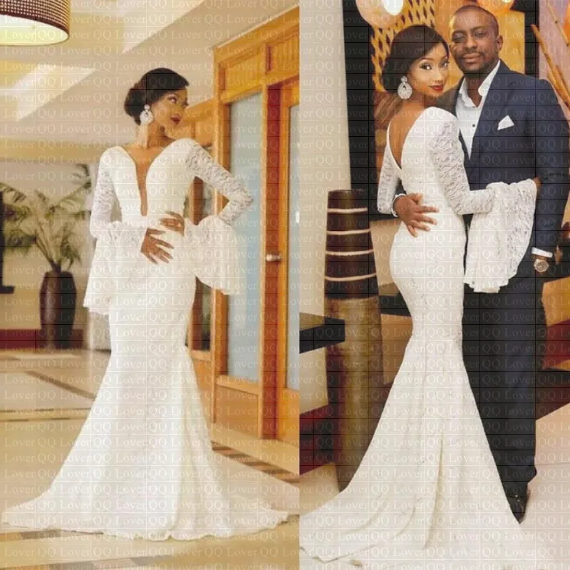 2019 арабское Африканское сексуальное свадебное платье с глубоким V-образным