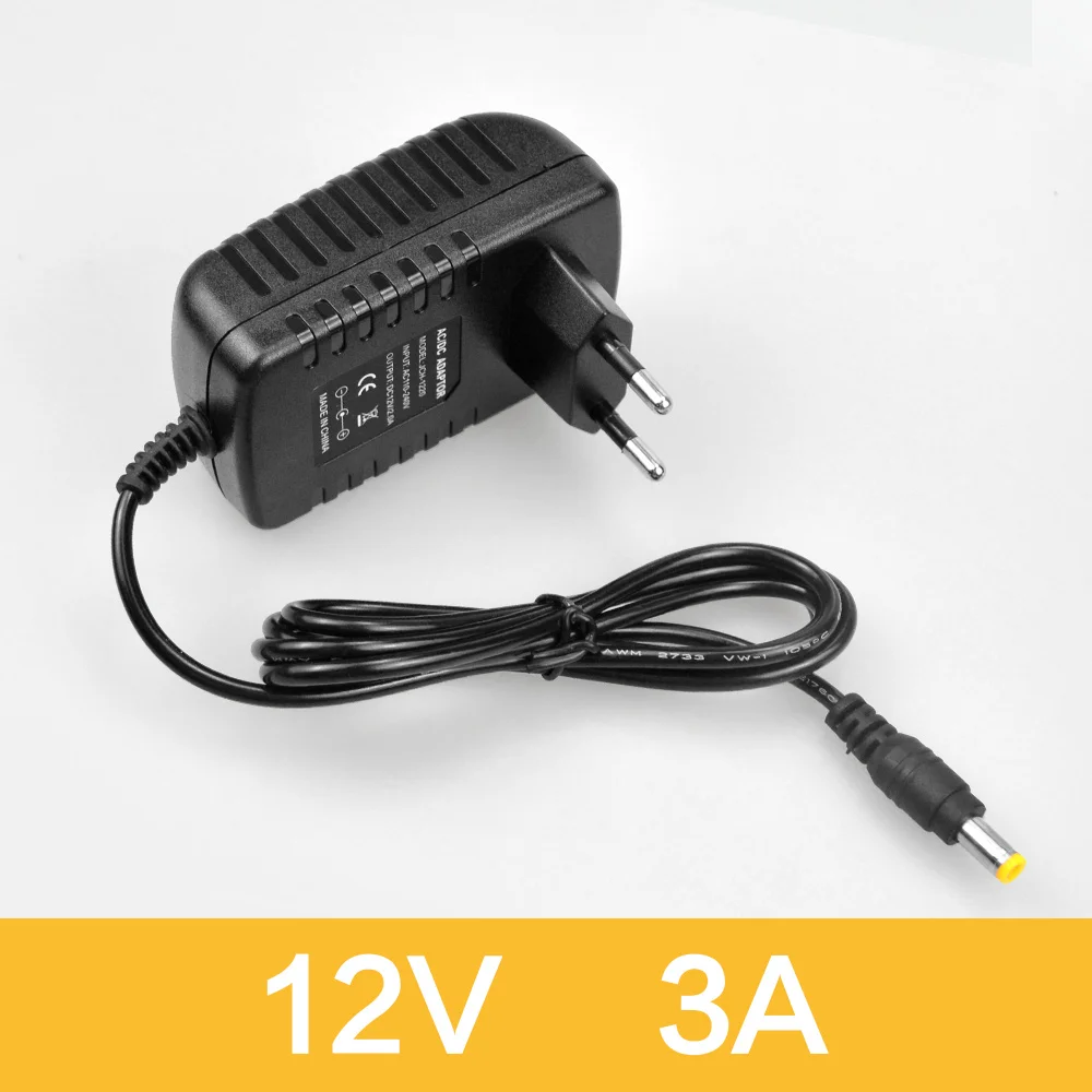 12V 3A 5,5 мм x 2,1 мм Универсальный Выключатель питания светодиодный драйвер 100-240 В переменного тока в постоянный ток 5 в 12 В 24 В адаптер питания с преобразователем 1A 2A 3A 5A зарядное устройство - Цвет: 12V 3A