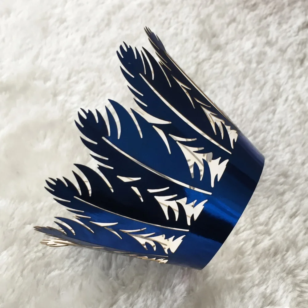 100 шт./лот лазерная резка перламутровое Перо Обертка для кекса чашка выпечки дома