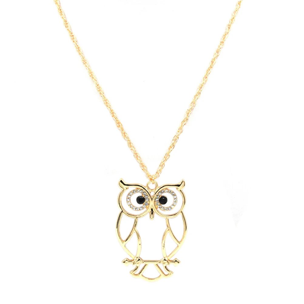 1 шт золотое ожерелье персонализированный Декор сплав сова кулон красивое