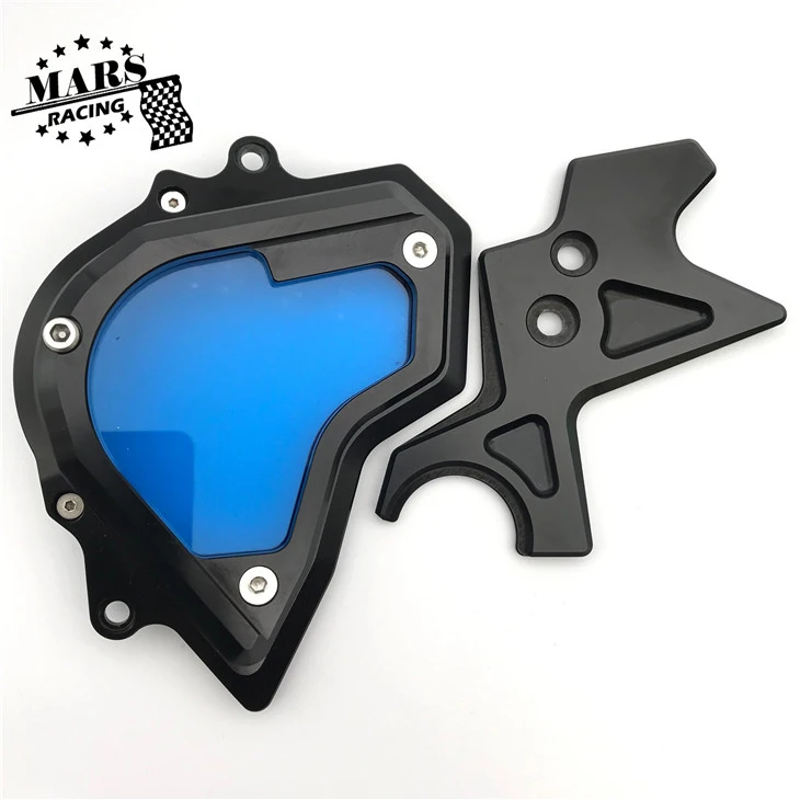 Черный Мотоцикл CNC алюминиевая передняя Звездочка цепи защитная крышка левая сторона двигателя подходит для Kawasaki Ninja 400 NINJA400 18-19 - Цвет: Черный