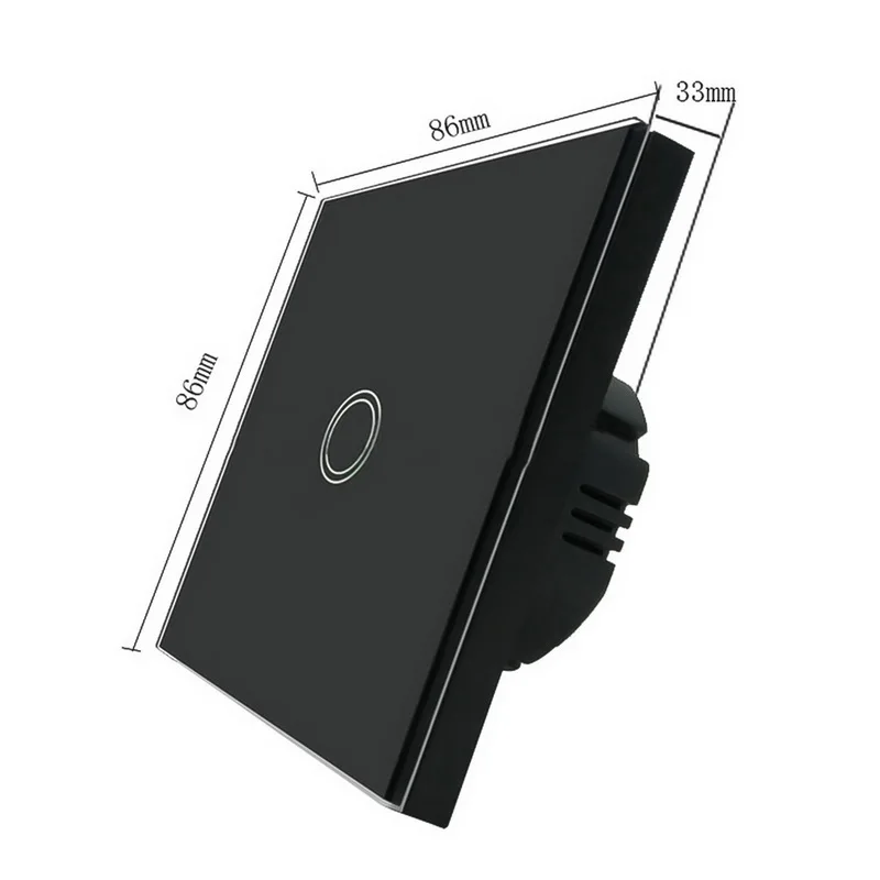 1 Gang 1 Way Black Hoomall AC 110-240V 1/2/3 Gang 1 способ Смарт настенный Сенсорный экран переключатель светодиодный Кристалл Стекло Панель EU/UK Панель переключатель - Цвет: 1 Gang 1 Way Black