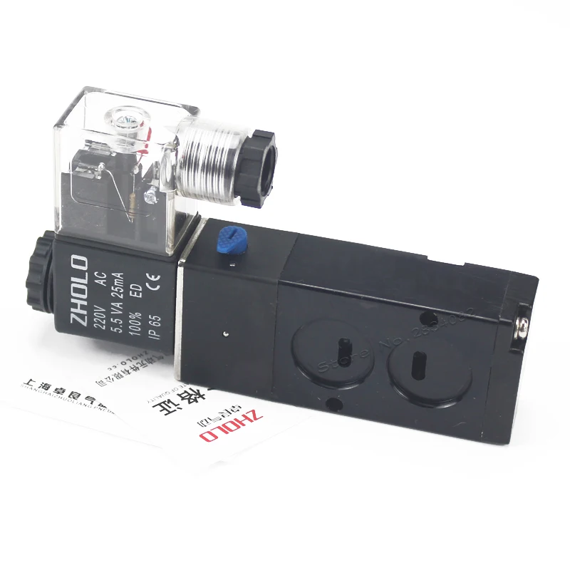 5 портов 2 Позиции 1/4 &quotкатушка электромагнитного Пневматического клапана 4M210 08 DC