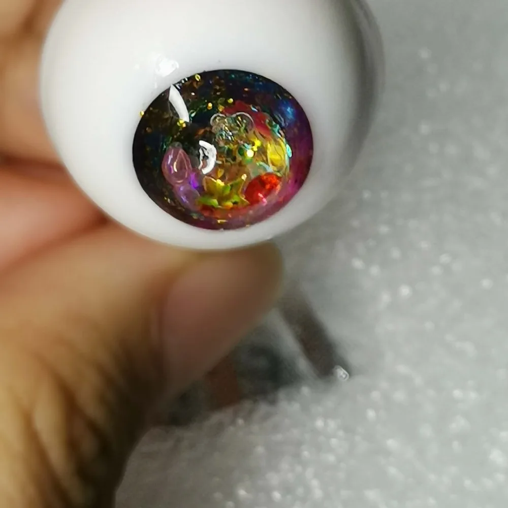 УФ Смола Красный Galaxy жемчужный блеск выдутый песок подвижные BJD глаза для 1/3 SD MSD