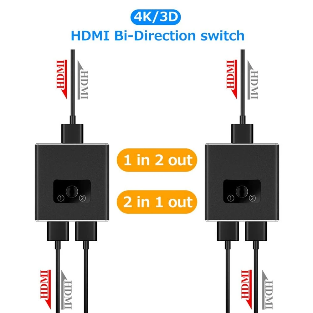 HDMI 2 0 двунаправленный переключатель 1x2 ZY HS12 2x1 AB 4K сплиттер Поддержка HDCP проходной