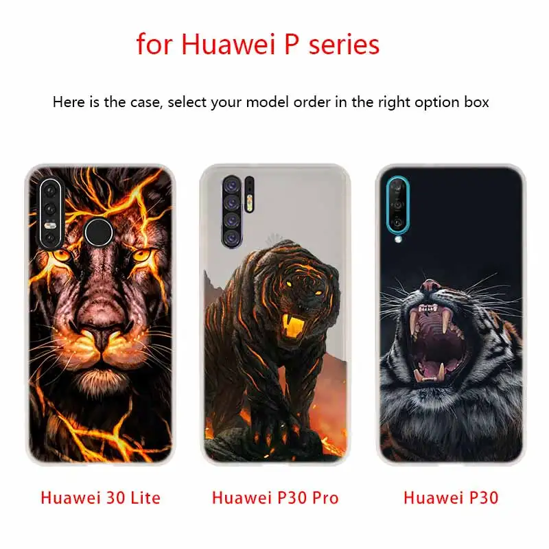 Свирепый тигр лев чехол для телефона Huawei P40 P9 P10 P20 P30 Lite Pro P Smart 2019 мягкий | Мобильные
