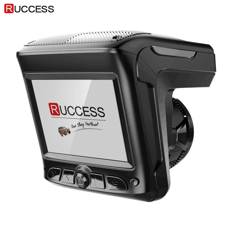 Without rear Camera Ruccess 3 в 1 радар Dvr FHD 1296P Встроенный gps автомобильный Детектор двойной объектив Автомобильная камера Анти радар детектор русская Speedcam - Название цвета: Without rear Camera