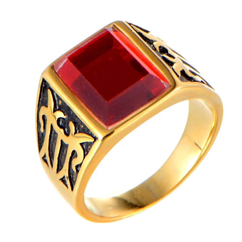 Обувь для мальчиков модные кольца ювелирные изделия камень cz Нержавеющая сталь