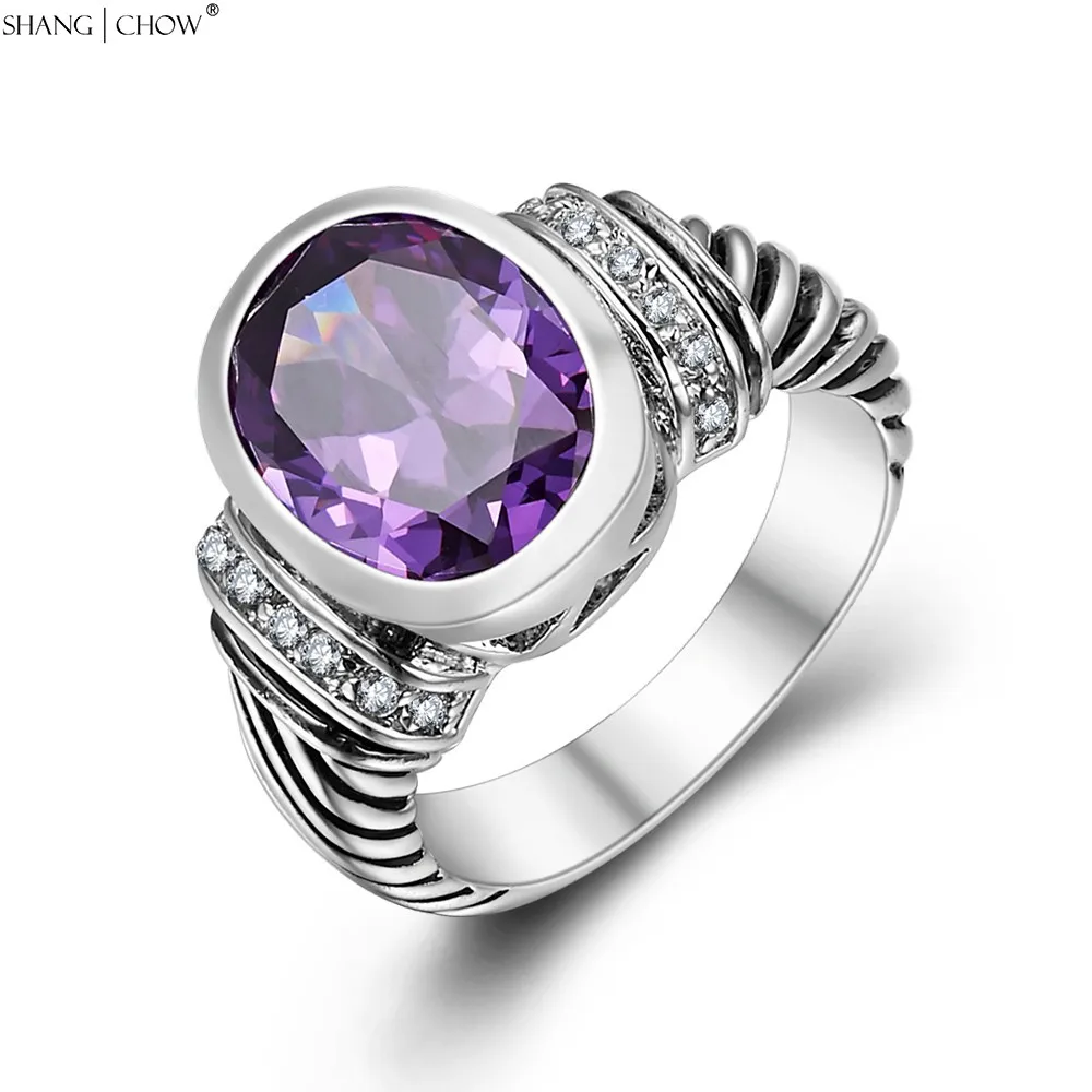 

Кольцо женское из серебра 925 пробы, с фиолетовым кварцем