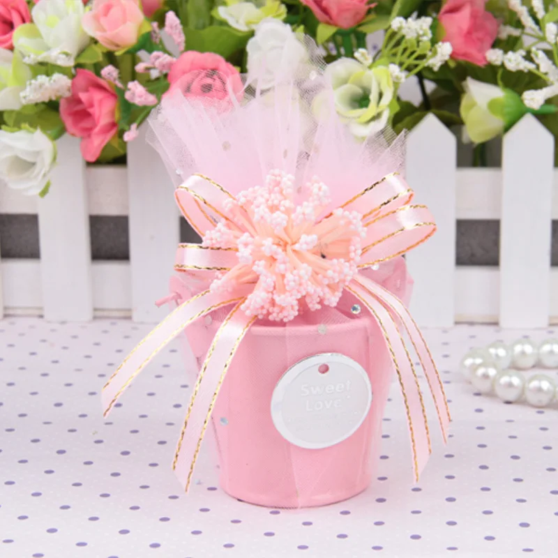 M01 Pink 25 шт./лот, Свадебная коробка для конфет с ручками, железное ведро, сумки для подарков, для мальчиков и девочек, подарочные коробки, упаковочные сумки, вечерние принадлежности - Цвет: M01 Pink
