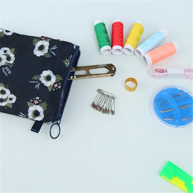 Женская портативная мини косметичка с мультяшным цветочным принтом сумка для