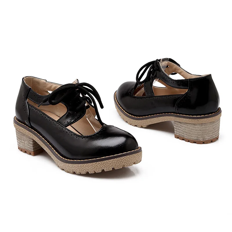Оксфорды в ретро стиле для женщин большие размеры 34–43 повседневные туфли на