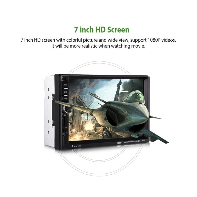 20 шт./лот хит продаж 7 дюймов 2DIN HD 12 В Автомобильный GPS навигатор Bluetooth стерео MP5