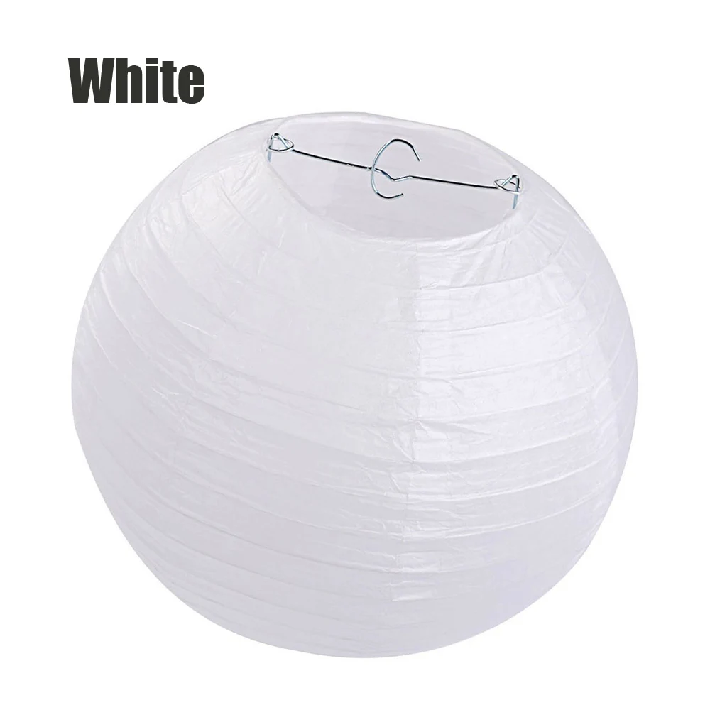 white 10 шт./лот " 8" 1" 12" 1" 16" белый/розовый 20 цветов круглые бумажные фонари для свадебной вечеринки украшения церемонии подвесные фонари - Цвет: white
