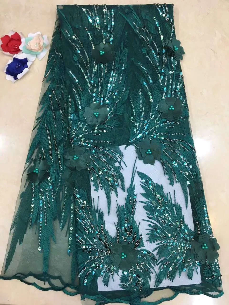 

2019 Latest French Nigerian Laces Fabrics High Quality Tulle African Laces Fabric Wedding African French Tulle Lace D209